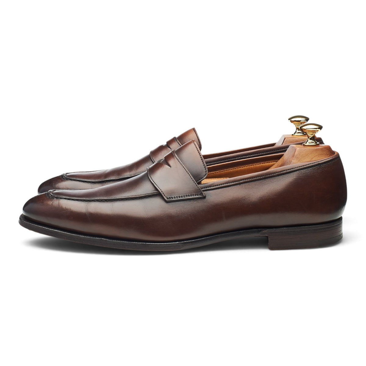 'Bury 2' Dark Brown Split Toe Leather Loafers UK 9.5 E