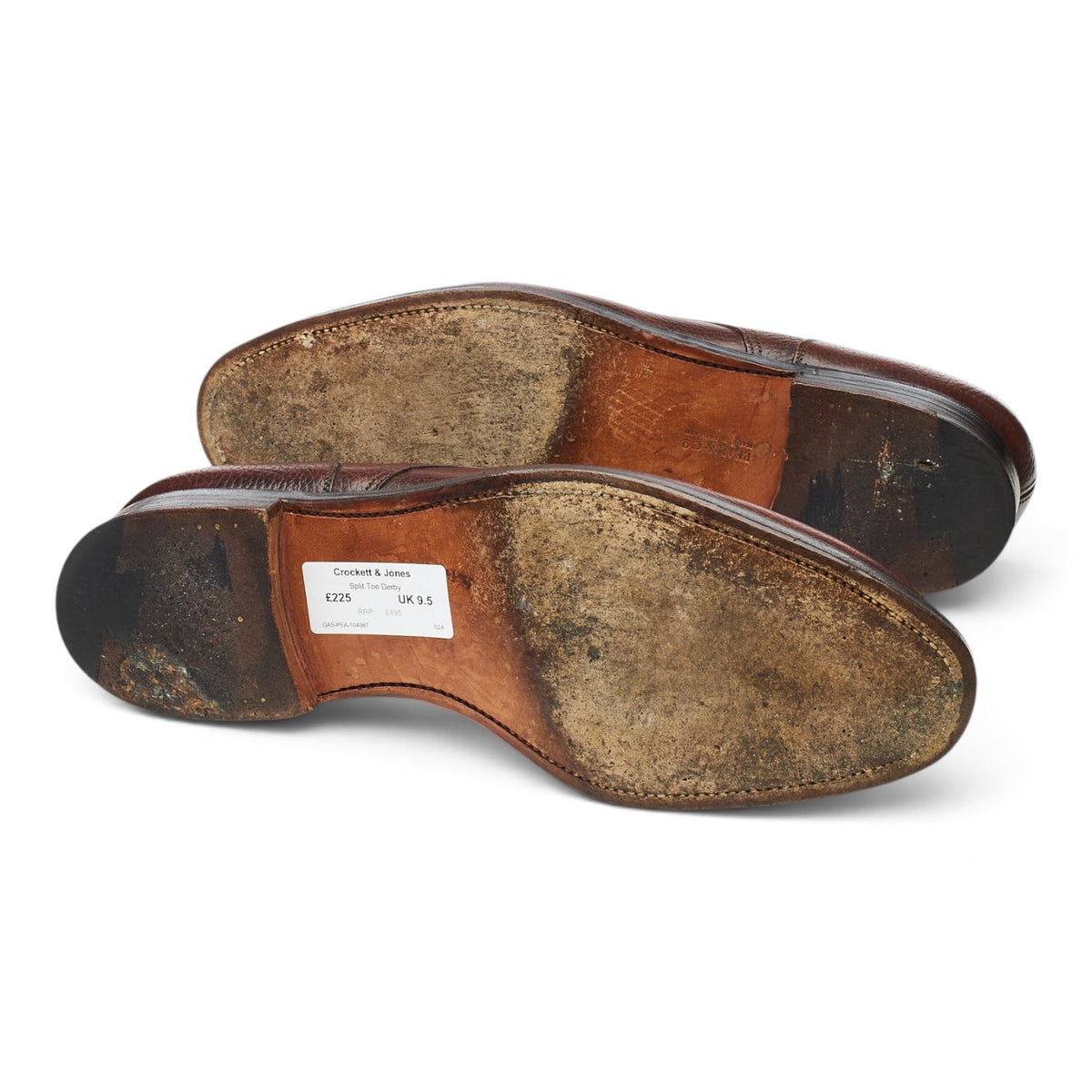 Peal & Co Dark Brown Grain Leather Split Toe Derby UK 9.5 US 10.5 D