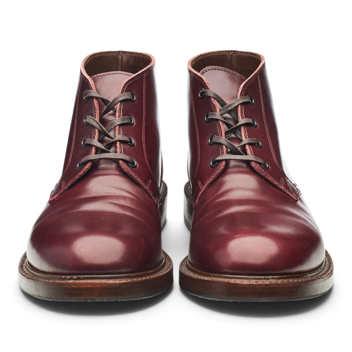 'Steadfast' Burgundy Leather Chukka Boots UK 9.5 US 10.5