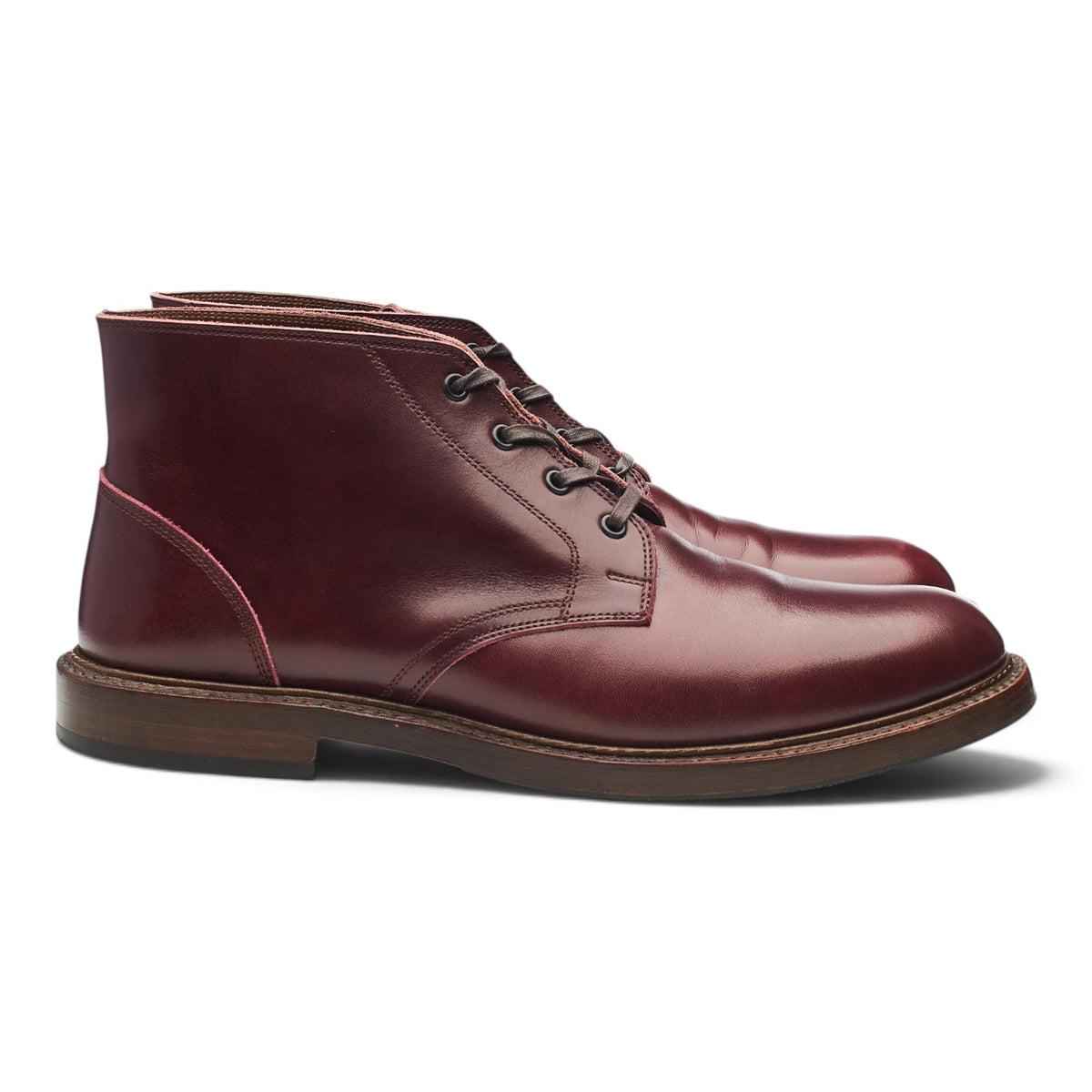 'Steadfast' Burgundy Leather Chukka Boots UK 9.5 US 10.5