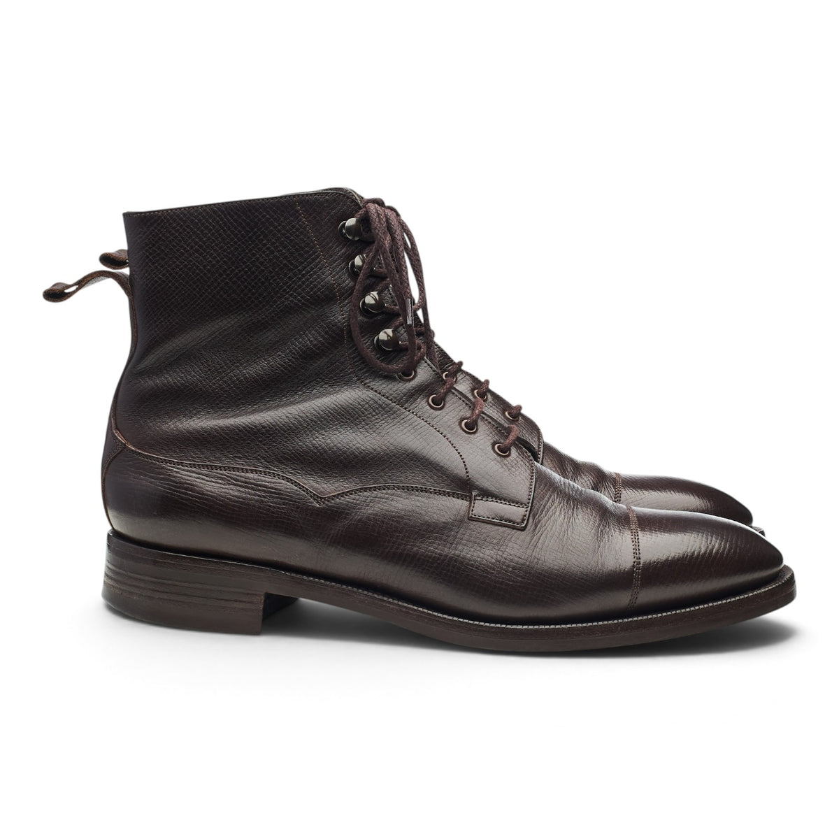 'Galway' Dark Brown Grain Leather Boots UK 9 E