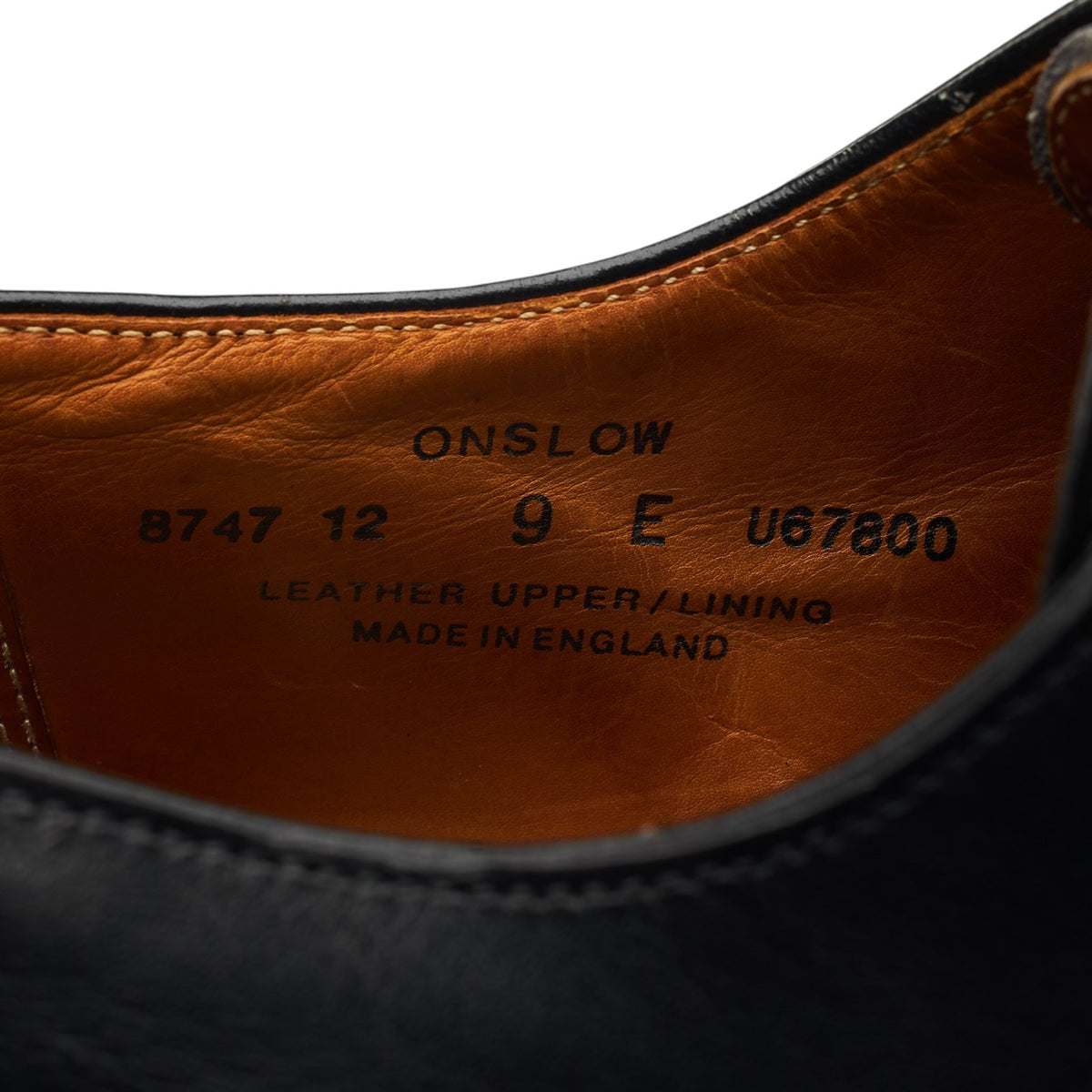 'Onslow' Black Leather Apron Derby UK 9 E
