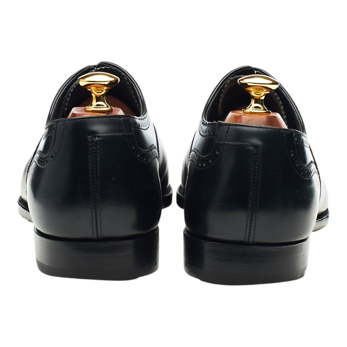 'Welbeck' Black Leather Oxford Semi Brogues UK 9 E