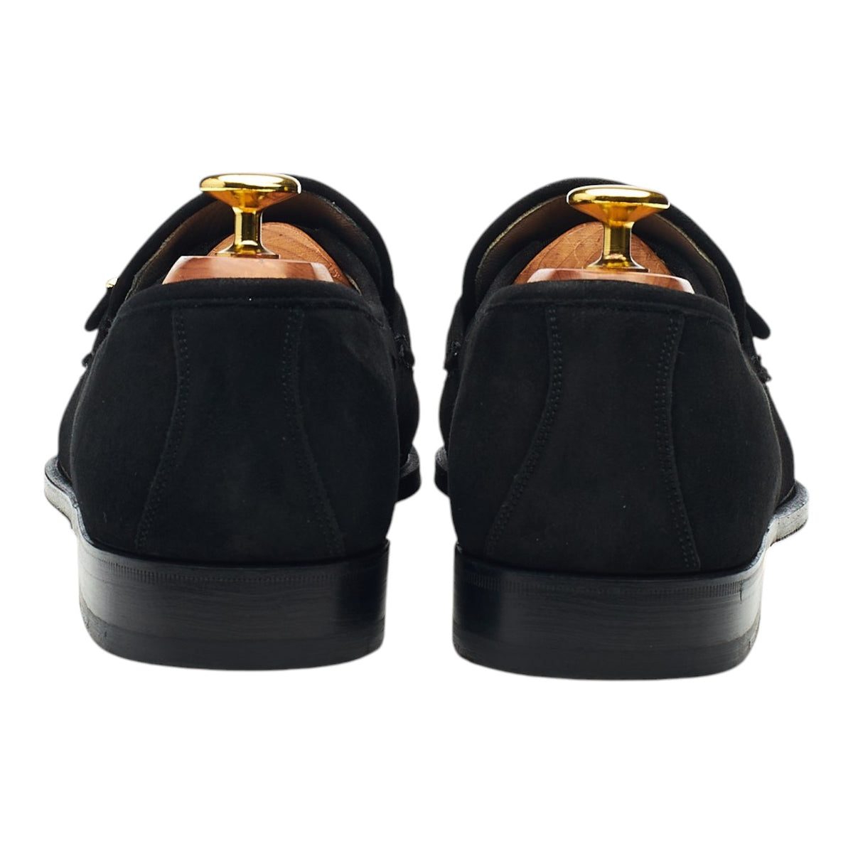'Caserta' Black Suede Buckle Loafers UK 8 F