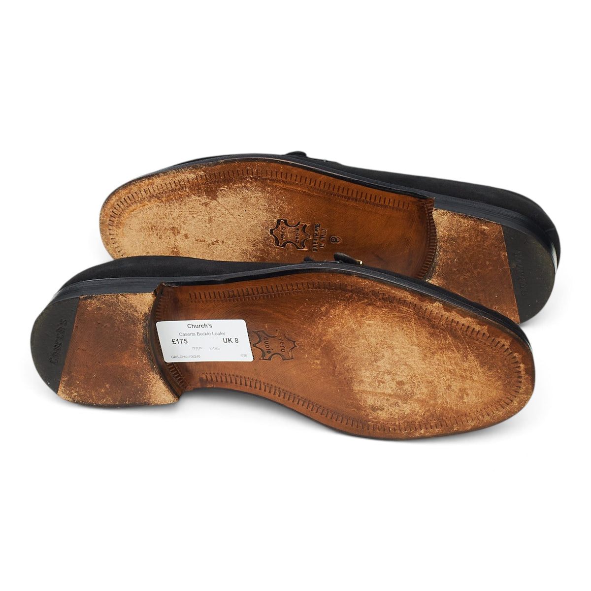 'Caserta' Black Suede Buckle Loafers UK 8 F