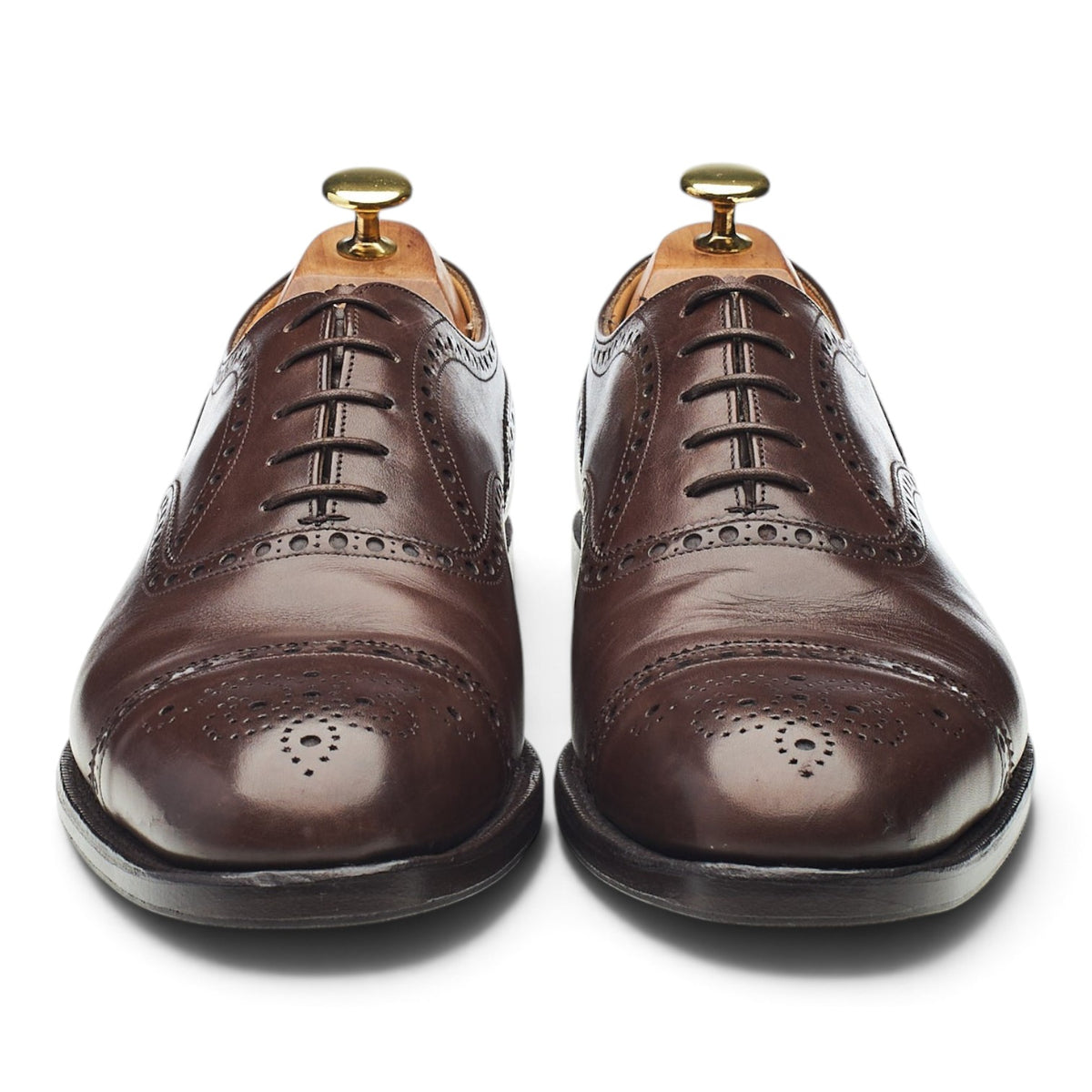 'Diplomat' Dark Brown Leather Oxford Brogues UK 8.5 F
