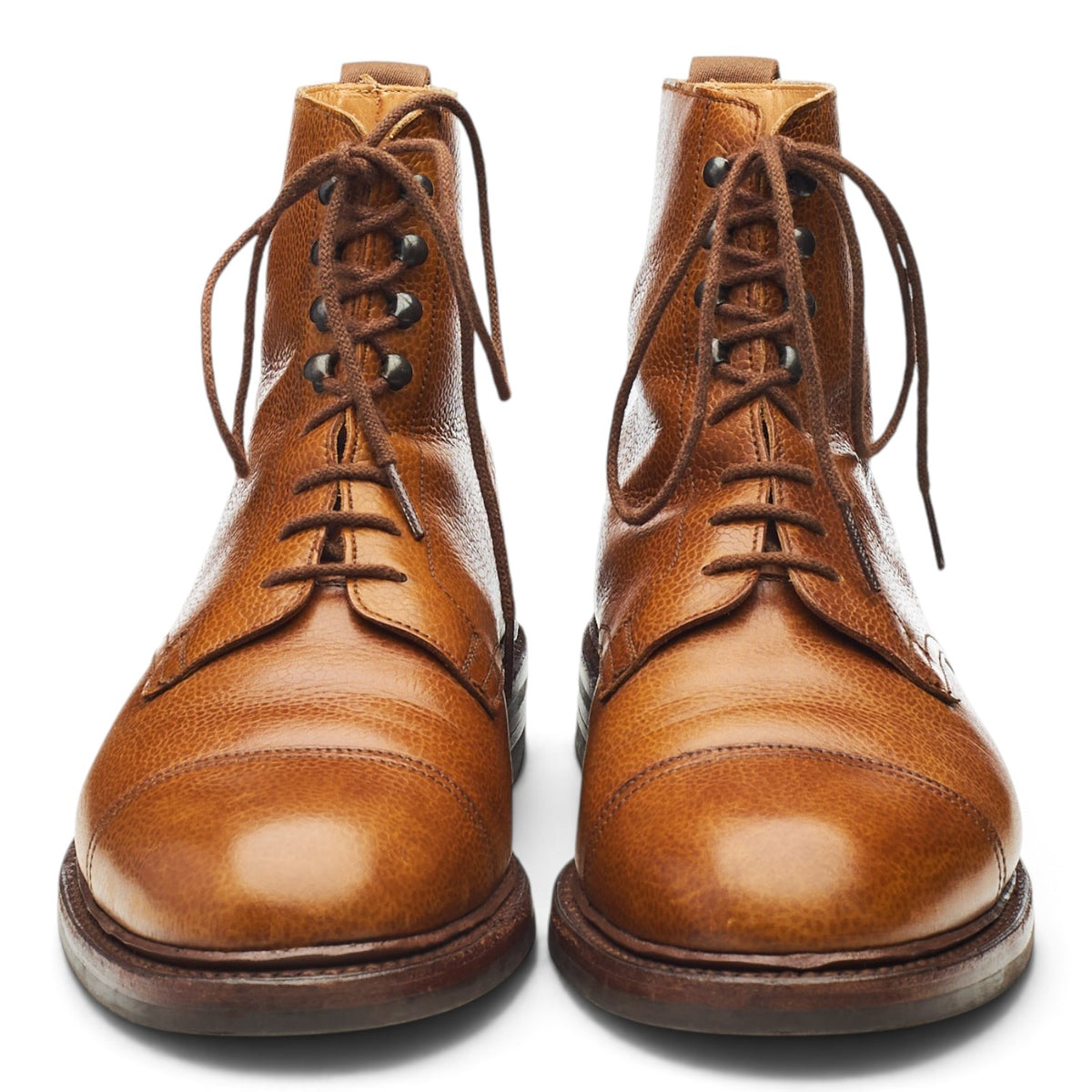 'Coniston' Tan Brown Grain Leather Boots UK 8.5 E