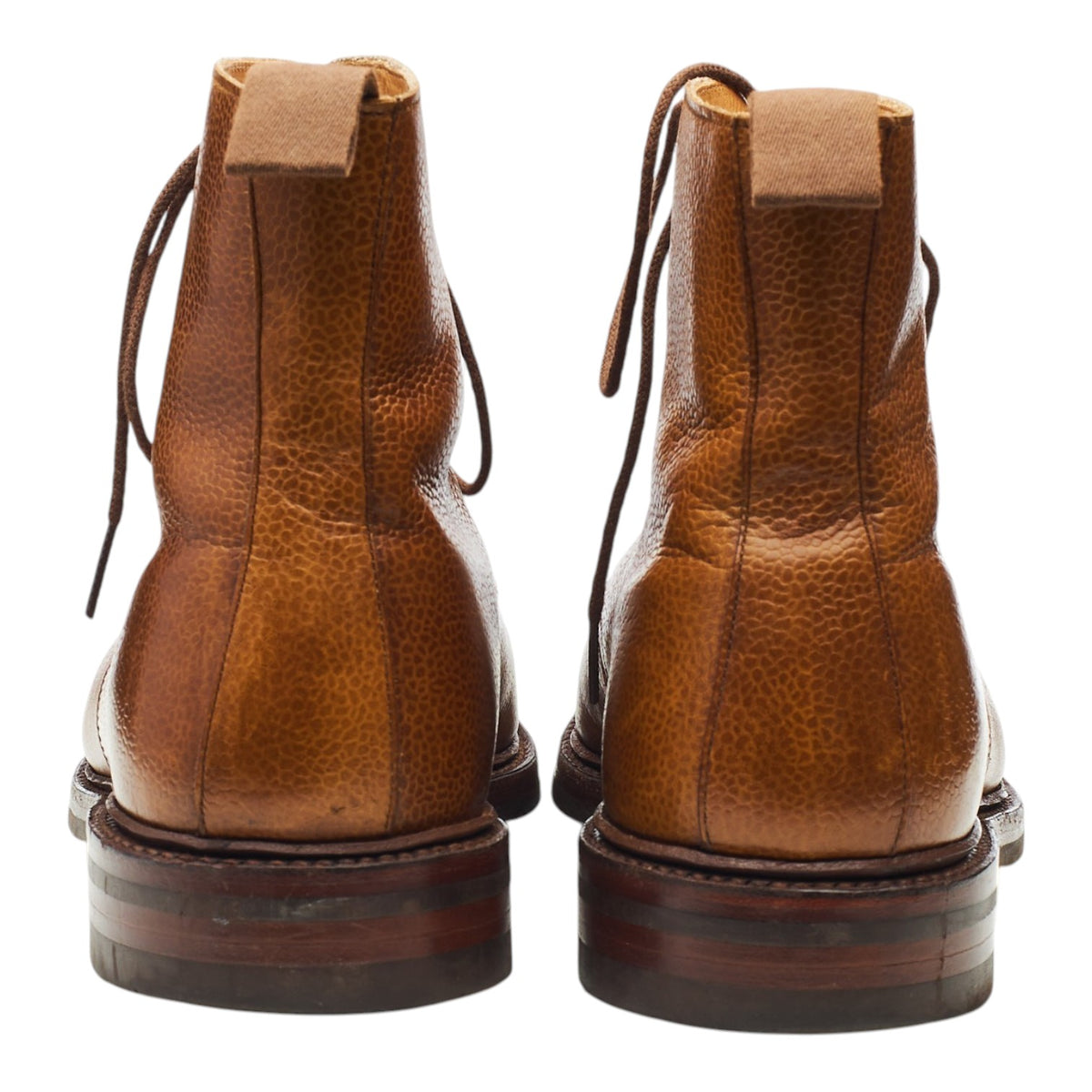 'Coniston' Tan Brown Grain Leather Boots UK 8.5 E