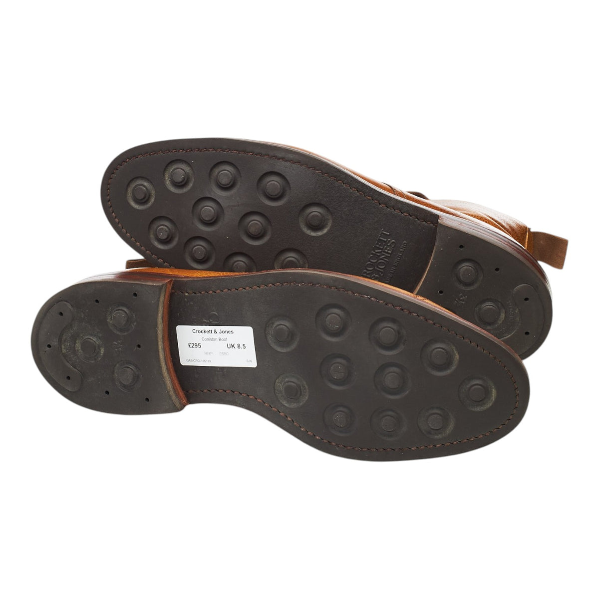 'Coniston' Tan Brown Grain Leather Boots UK 8.5 E