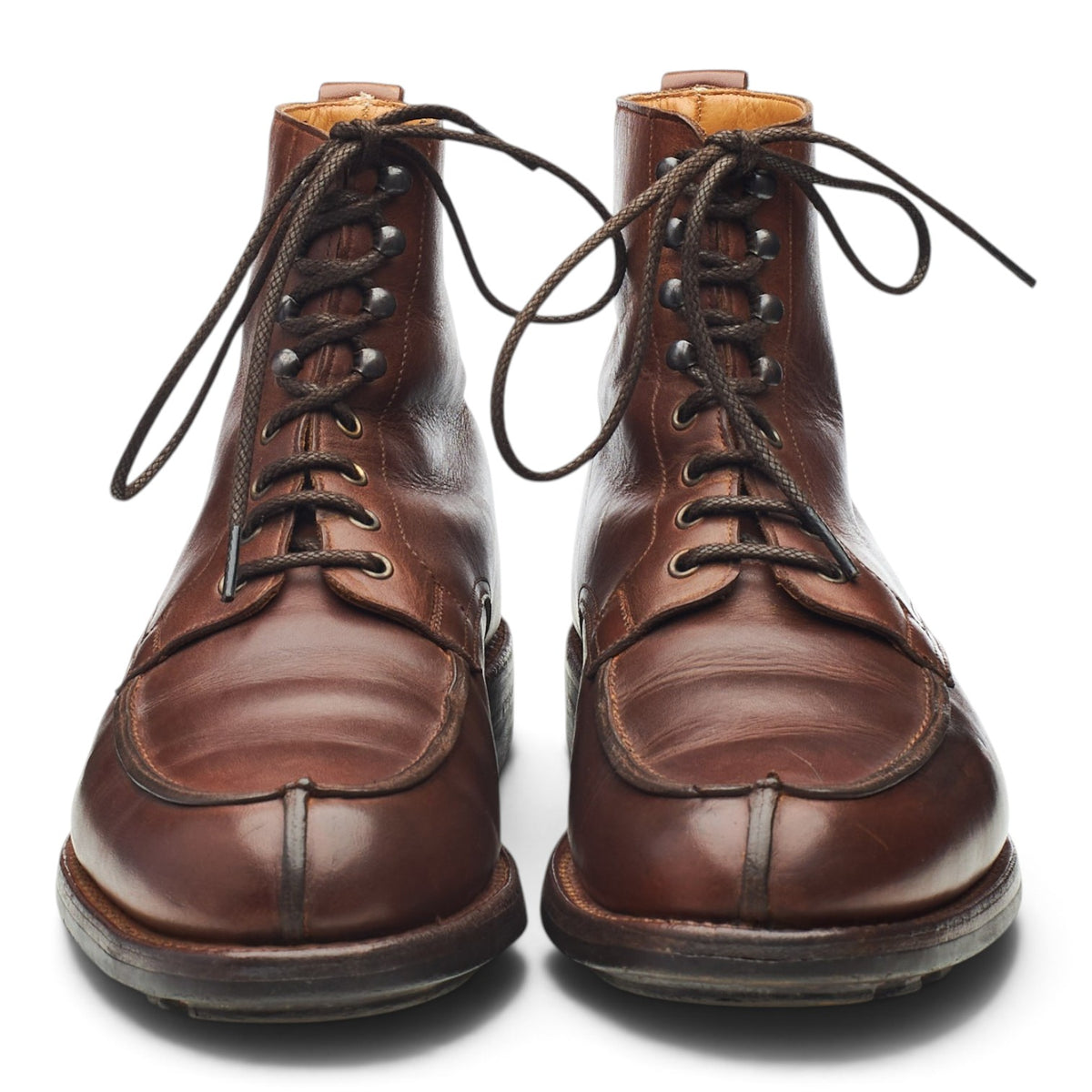 'Wicklow' Brown Leather Split Toe Boots UK 8.5 E