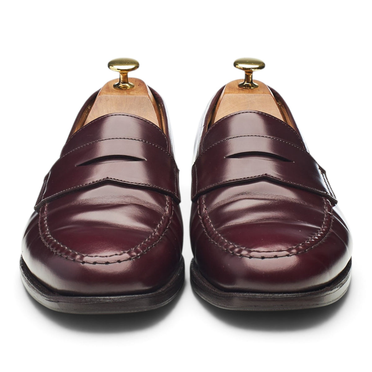 'Boston' Burgundy Leather Loafers UK 8.5 E