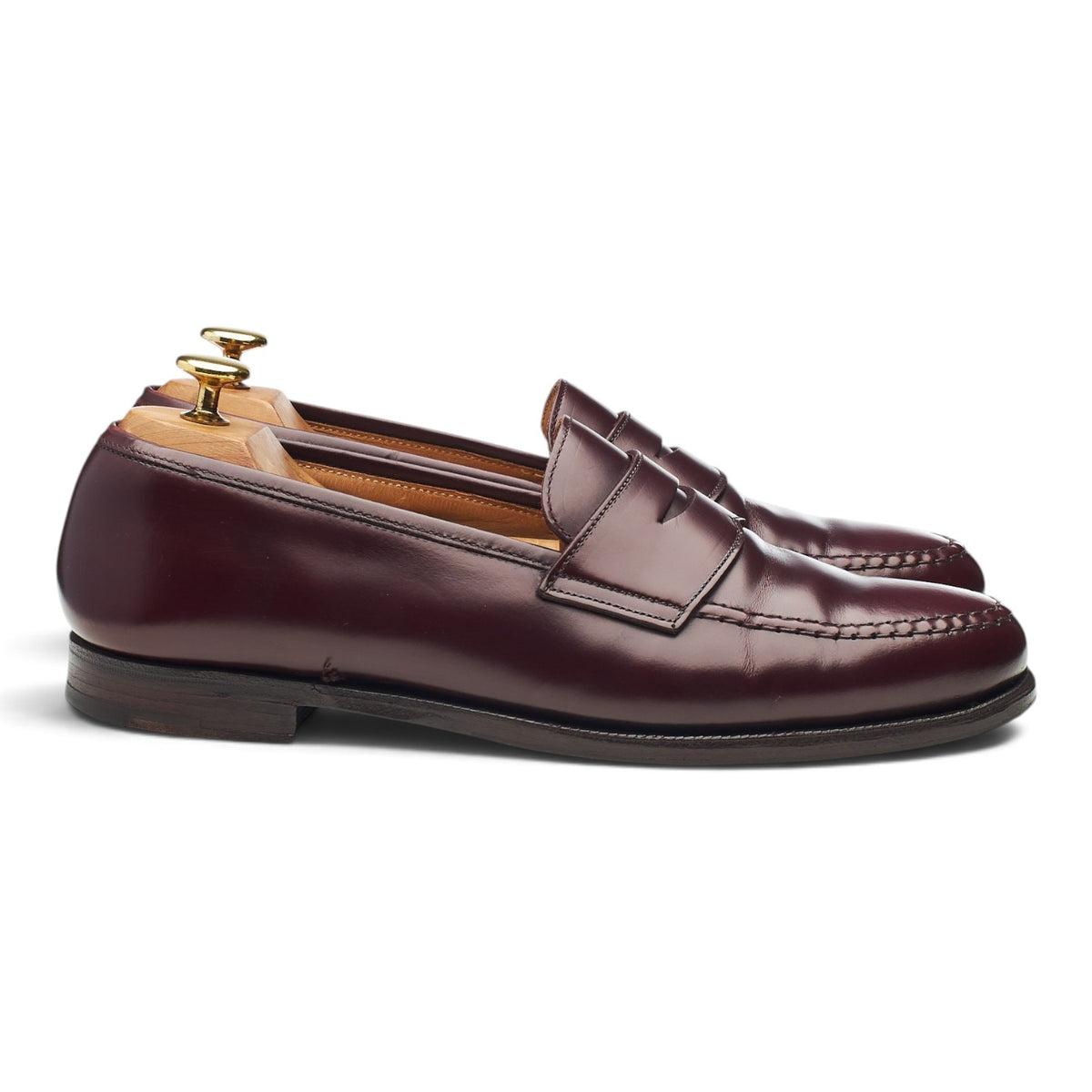 'Boston' Burgundy Leather Loafers UK 8.5 E