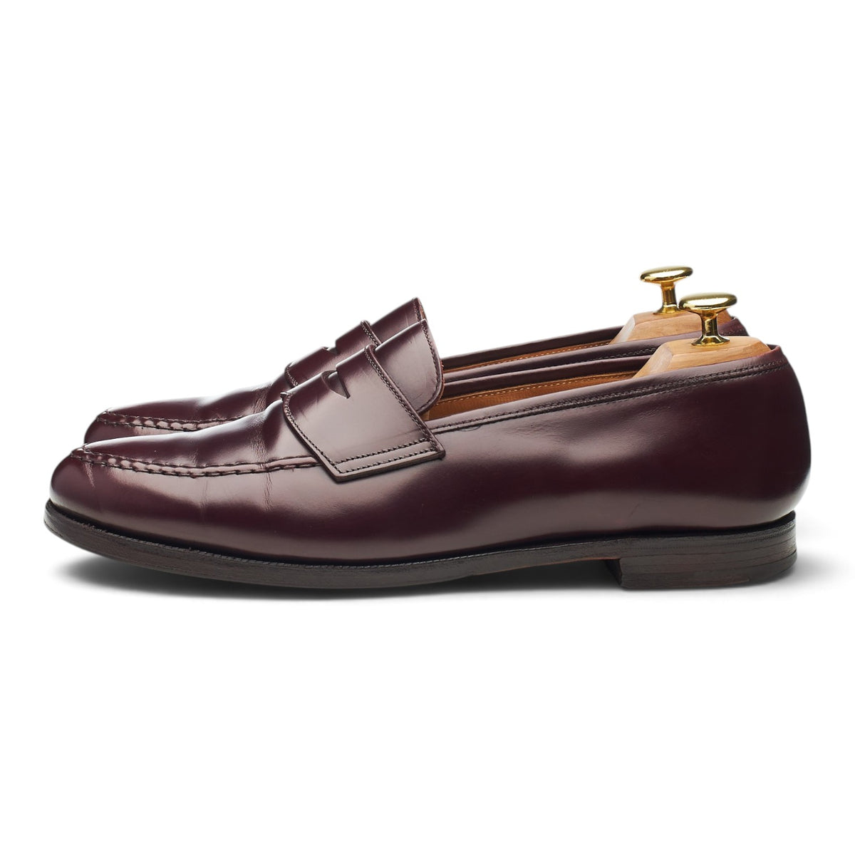 'Boston' Burgundy Leather Loafers UK 8.5 E