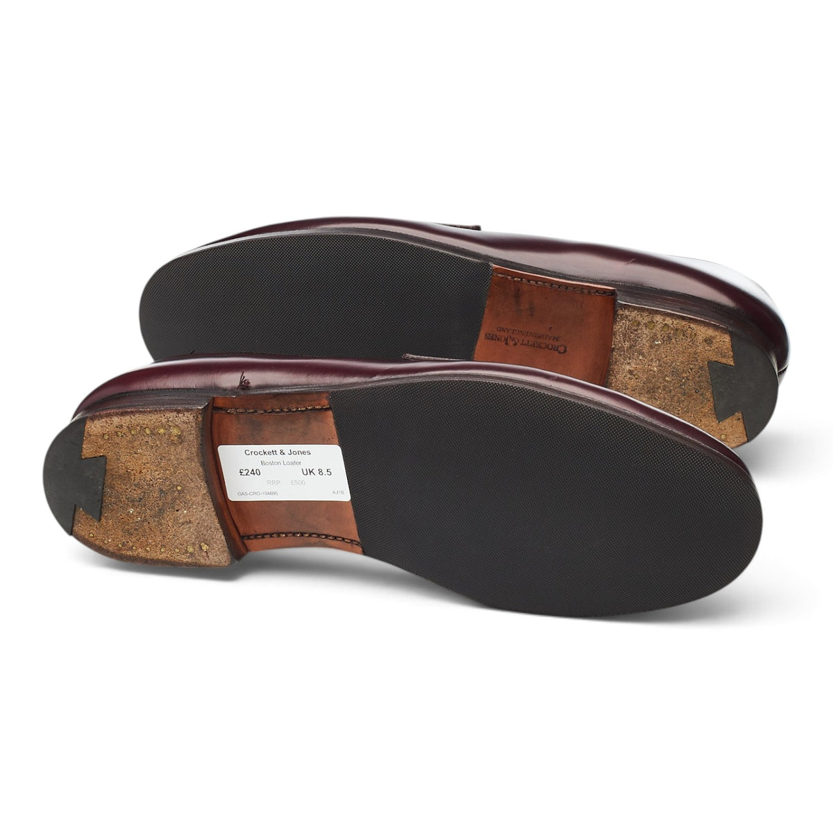 'Boston' Burgundy Leather Loafers UK 8.5 E