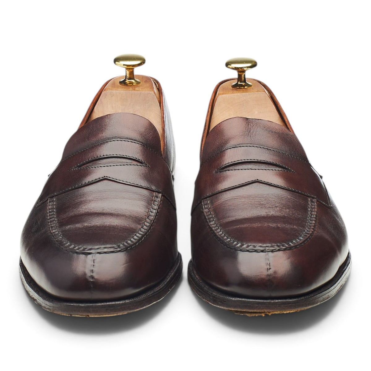 Wildsmith 'Harrow' Dark Brown Leather Unlined Loafers UK 8 E