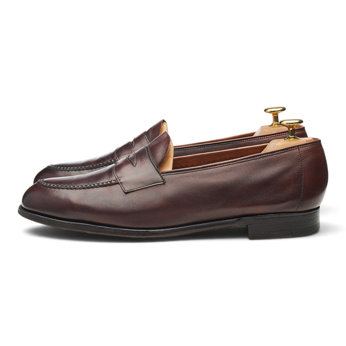 Wildsmith 'Harrow' Dark Brown Leather Unlined Loafers UK 8 E