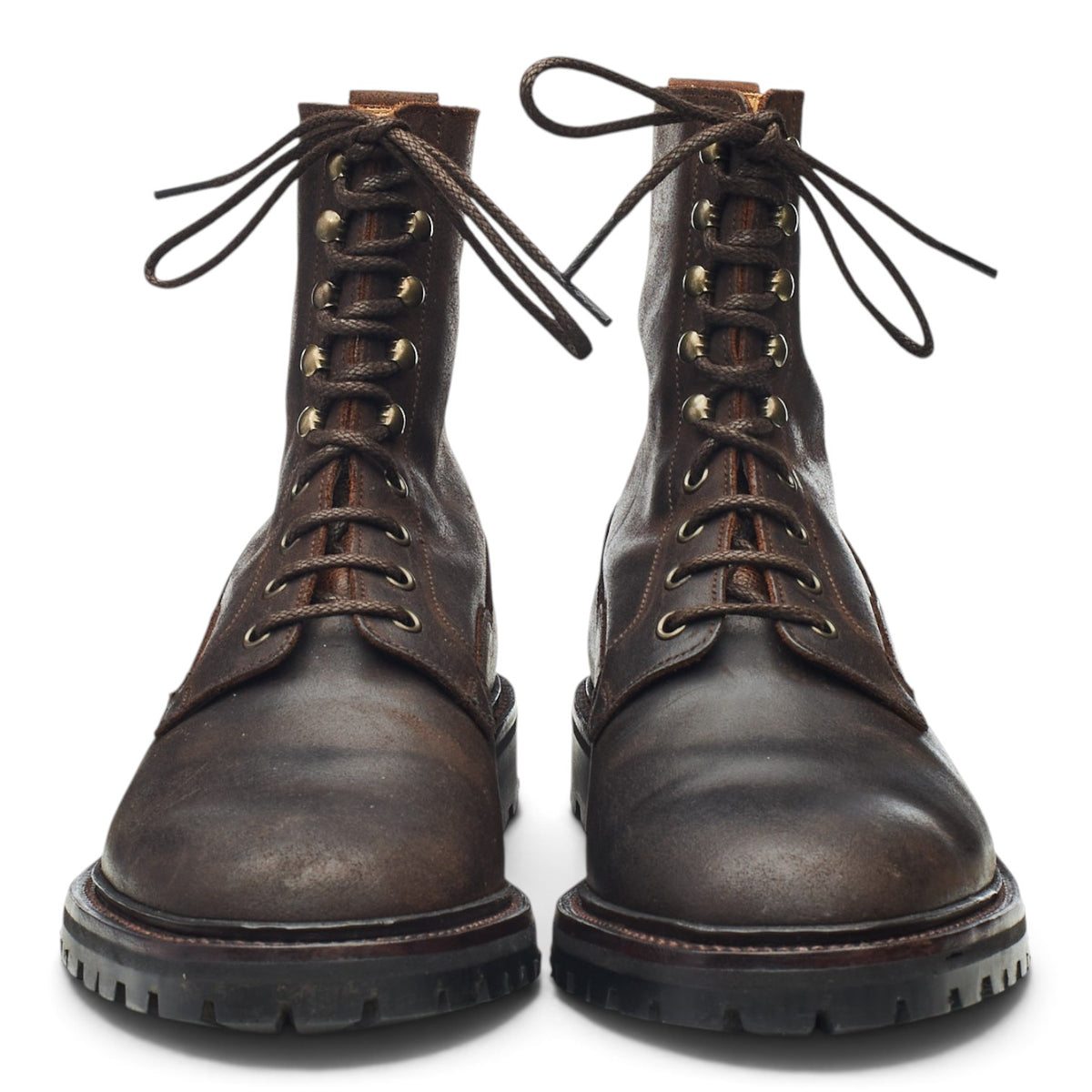 'Radnor' Dark Brown Waxed Suede Boots UK 7.5 E