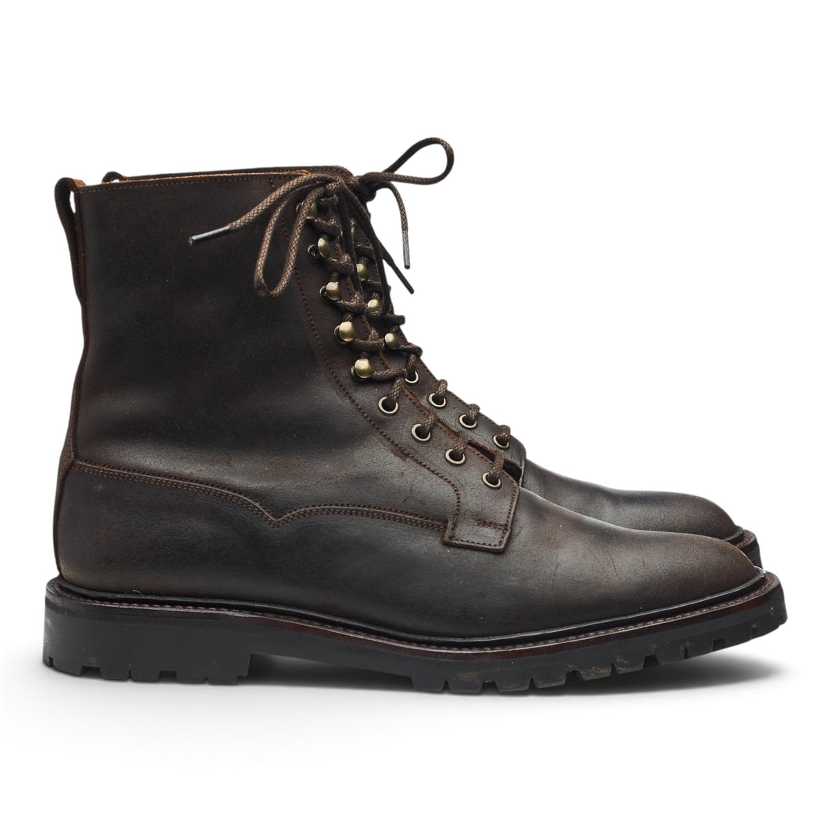 'Radnor' Dark Brown Waxed Suede Boots UK 7.5 E
