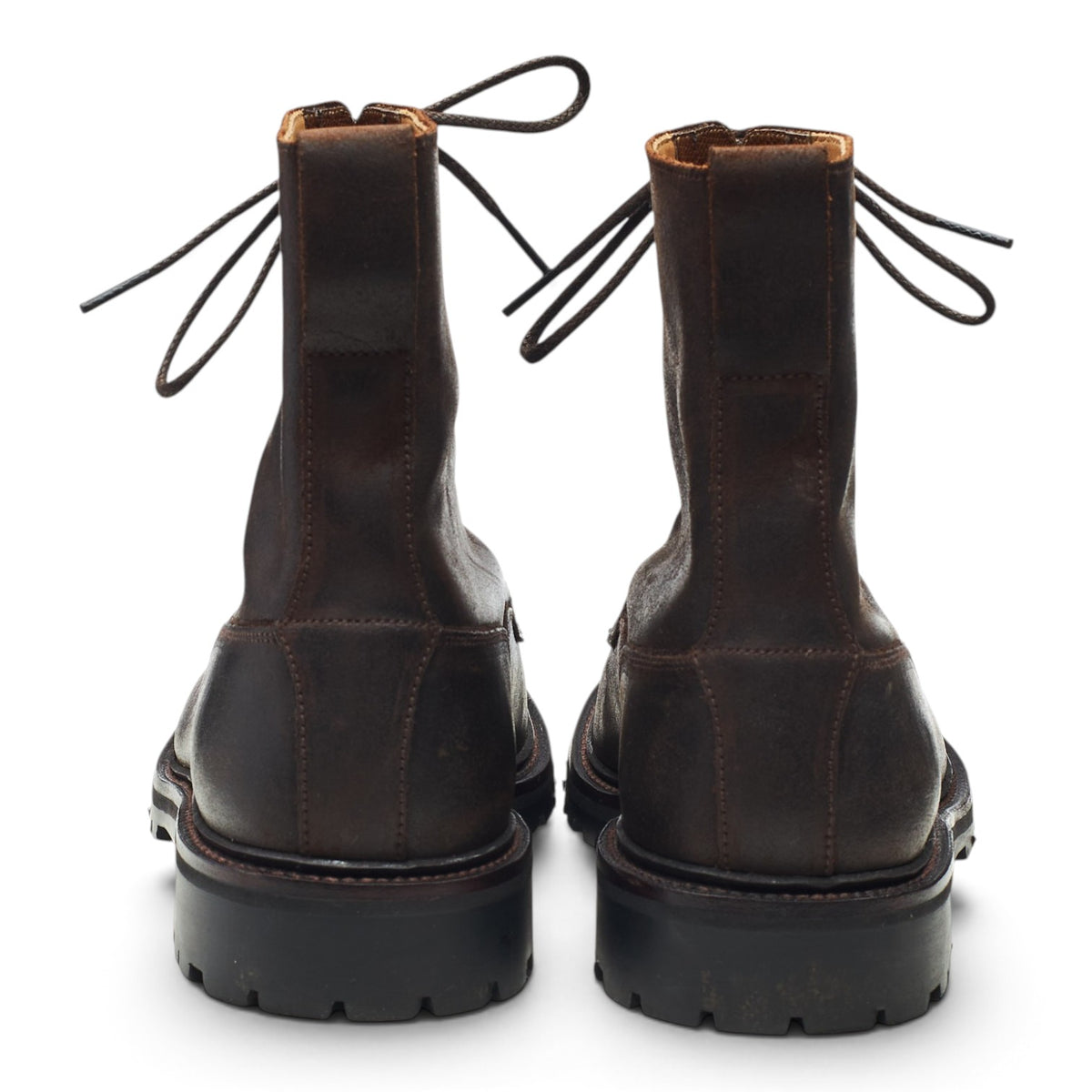 'Radnor' Dark Brown Waxed Suede Boots UK 7.5 E