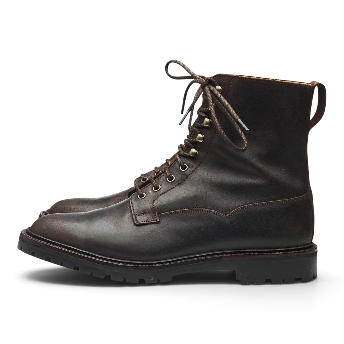'Radnor' Dark Brown Waxed Suede Boots UK 7.5 E