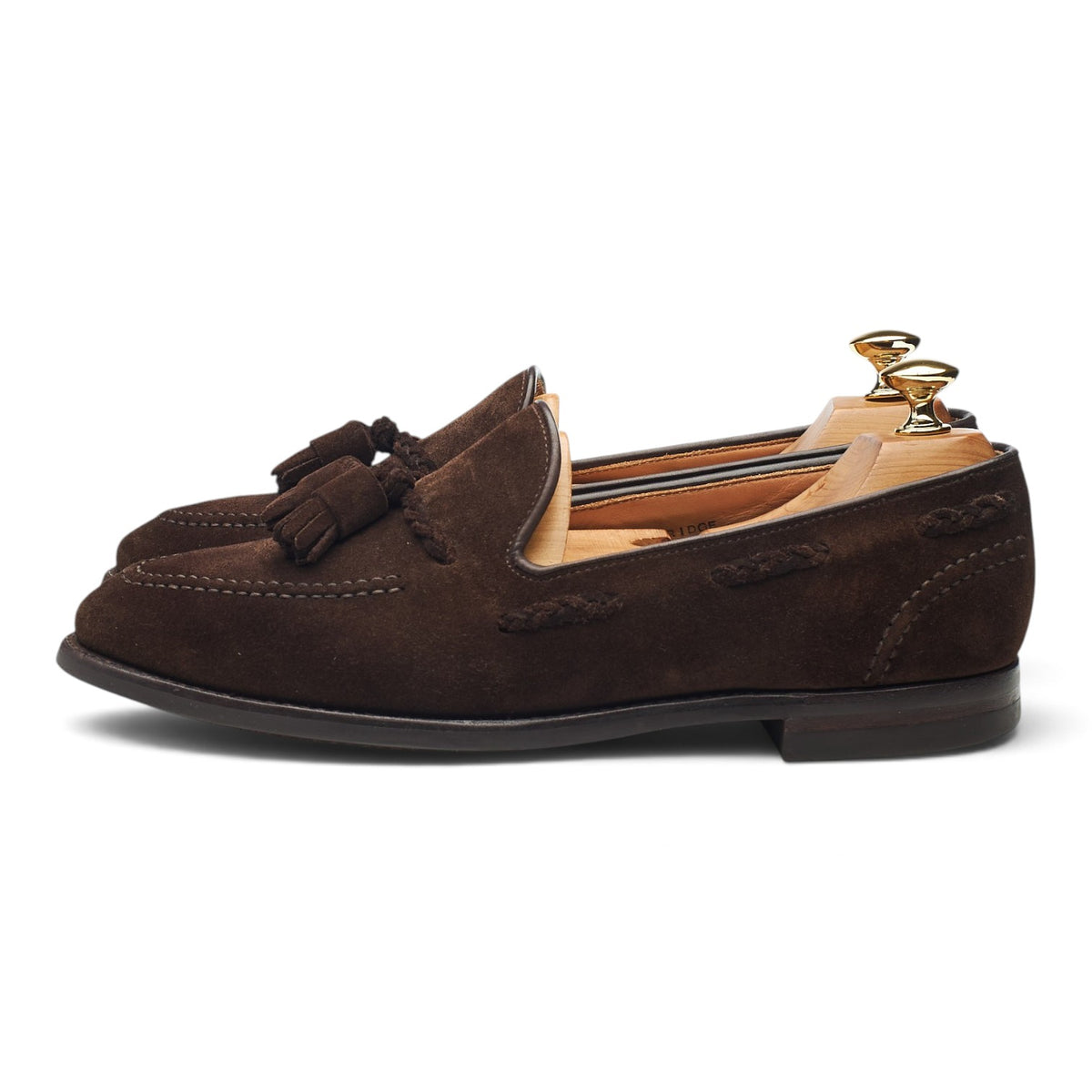 Anglo Italian 'Studridge' Dark Brown Suede Tassel Loafers UK 6.5 E