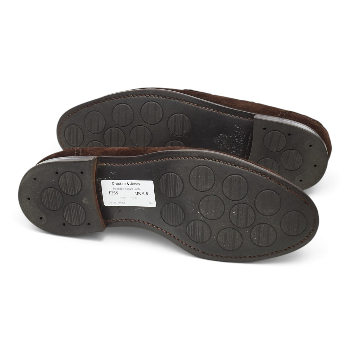 Anglo Italian 'Studridge' Dark Brown Suede Tassel Loafers UK 6.5 E