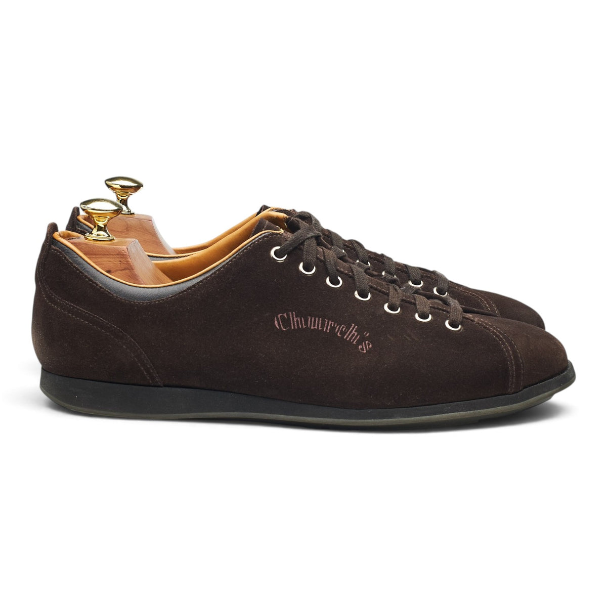 'Watson' Dark Brown Suede Sneakers UK 7