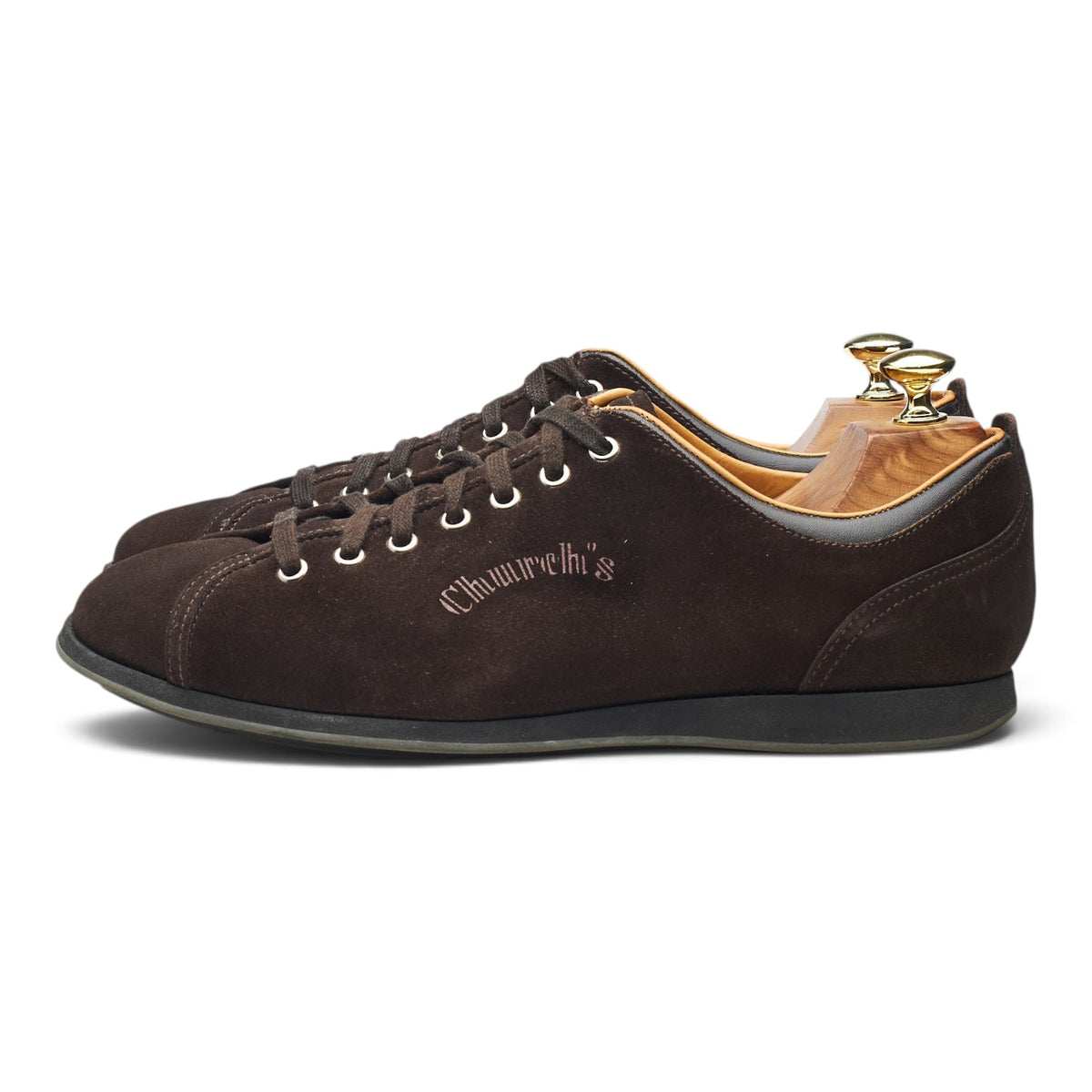 'Watson' Dark Brown Suede Sneakers UK 7