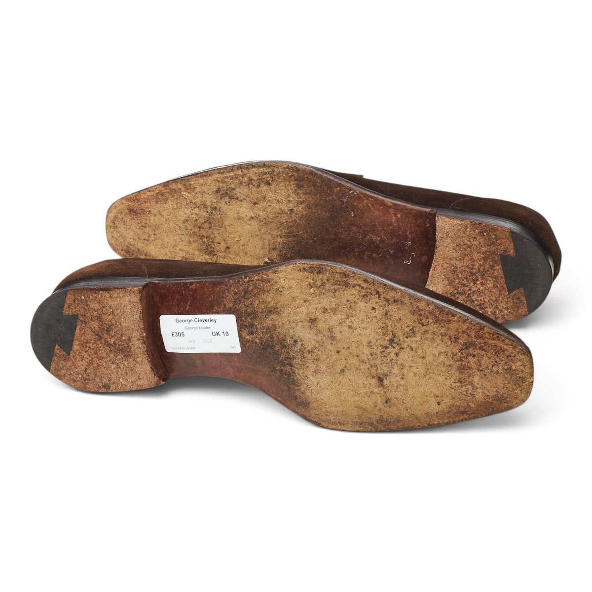 'George' Dark Brown Suede Loafers UK 10 E