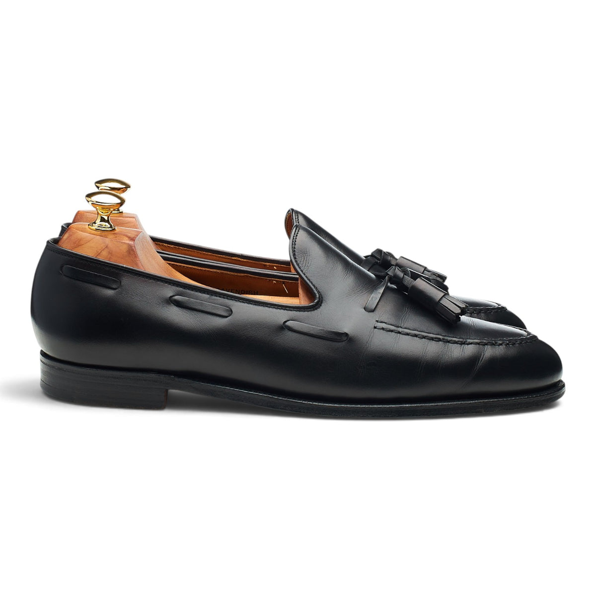 'Cavendish' Black Leather Tassel Loafers UK 10.5 EX