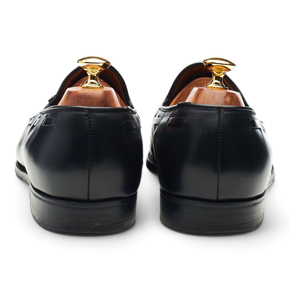 'Cavendish' Black Leather Tassel Loafers UK 10.5 EX