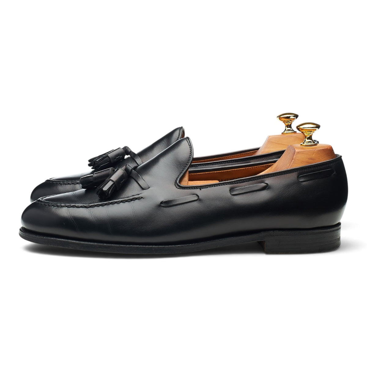 'Cavendish' Black Leather Tassel Loafers UK 10.5 EX