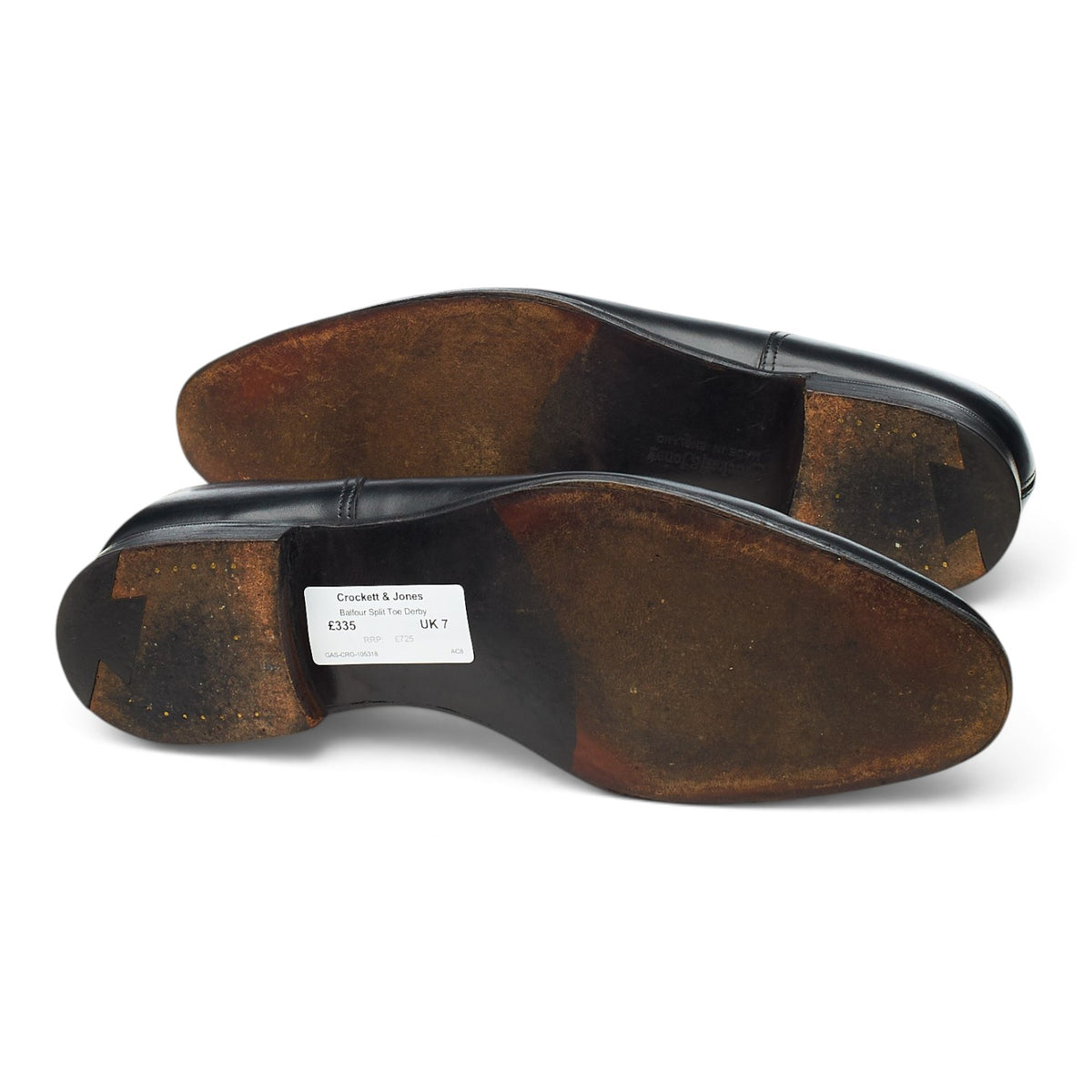 'Balfour' Black Leather Split Toe Derby UK 7 E