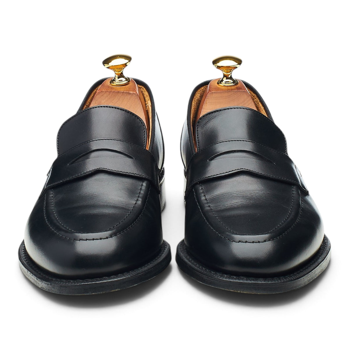 'Gerard' Black Leather Loafers UK 7 F