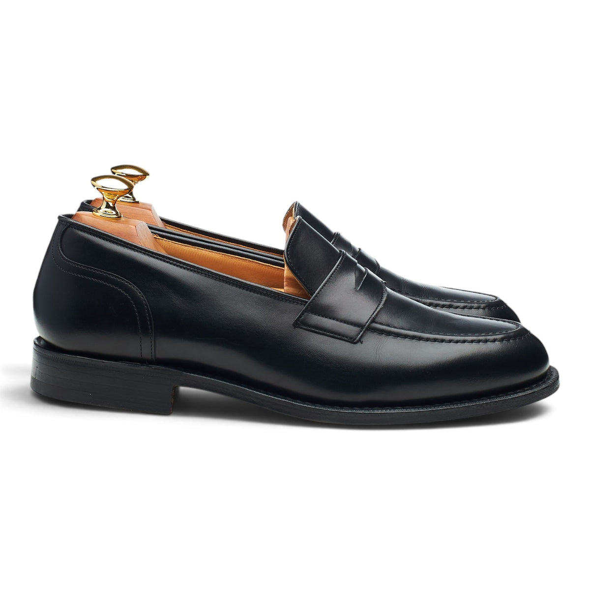 'Gerard' Black Leather Loafers UK 7 F