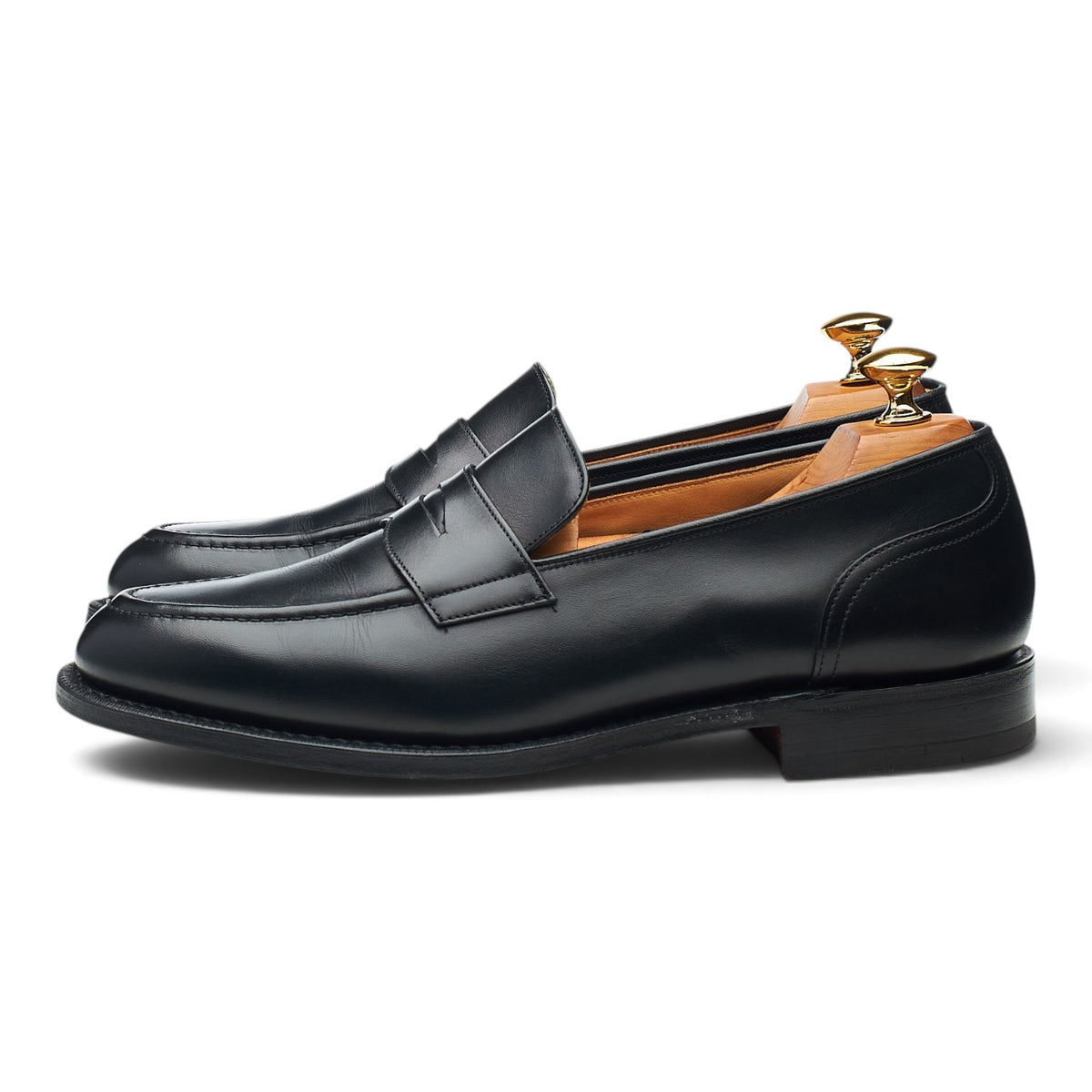 'Gerard' Black Leather Loafers UK 7 F