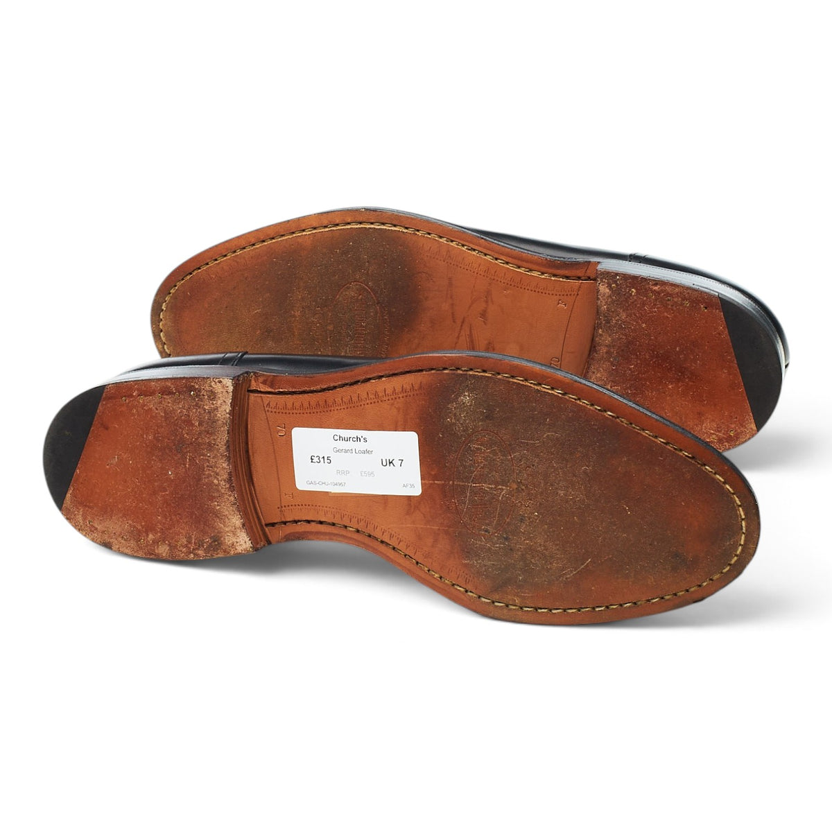 'Gerard' Black Leather Loafers UK 7 F