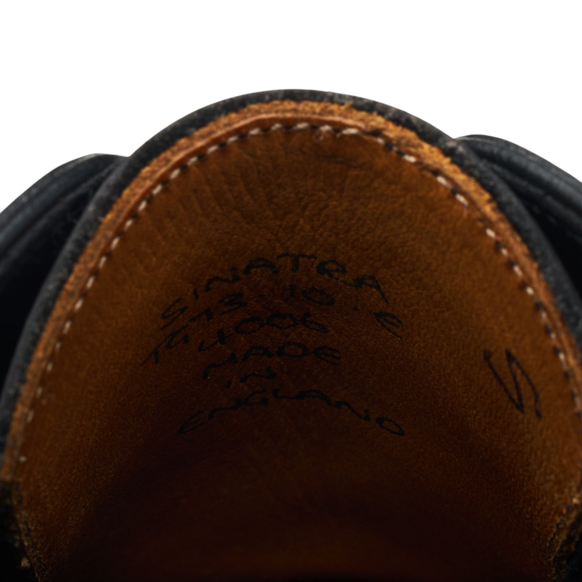 'Sinatra' Black Leather Wholecut Oxford UK 10 E