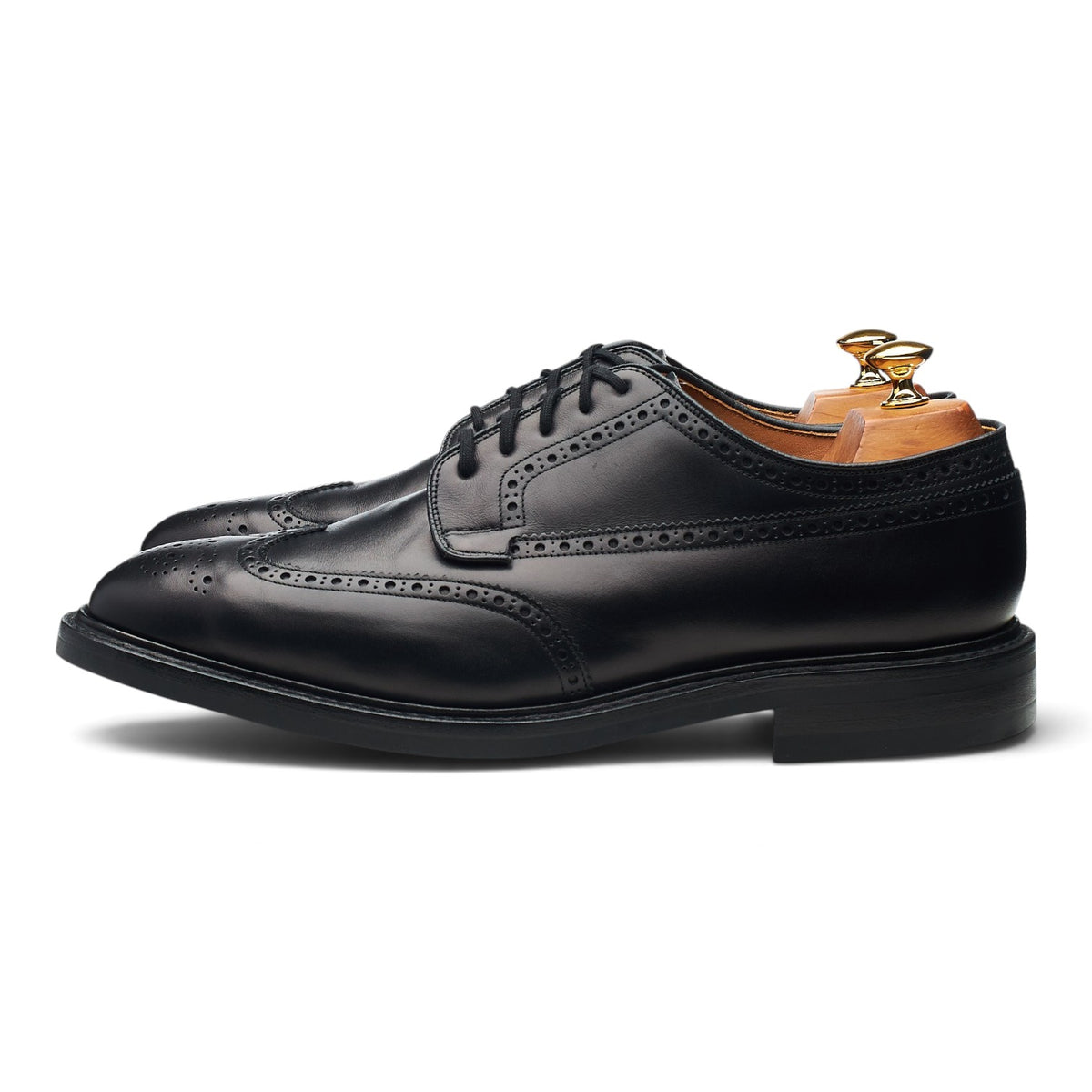 'Grafton' Black Leather Derby Brogues UK 10 G