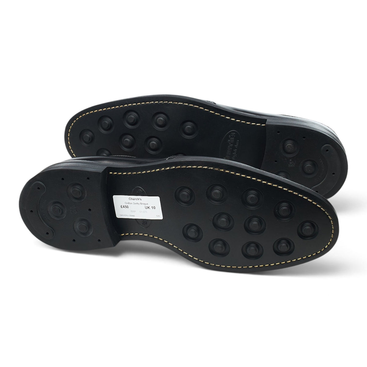 'Grafton' Black Leather Derby Brogues UK 10 G