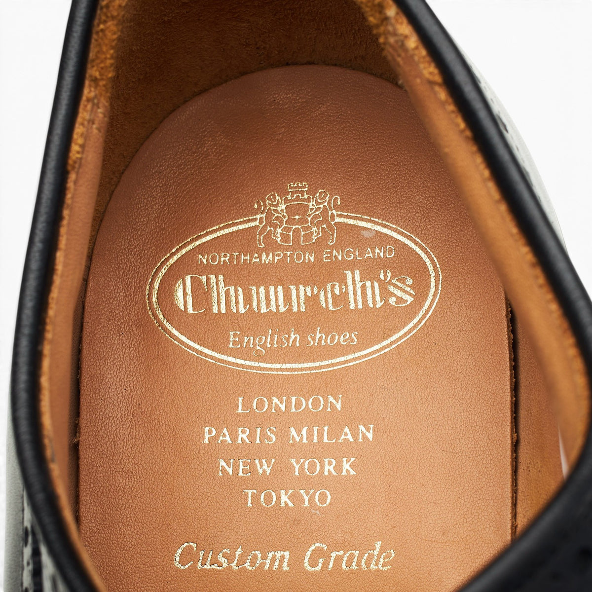 'Grafton' Black Leather Derby Brogues UK 10 G