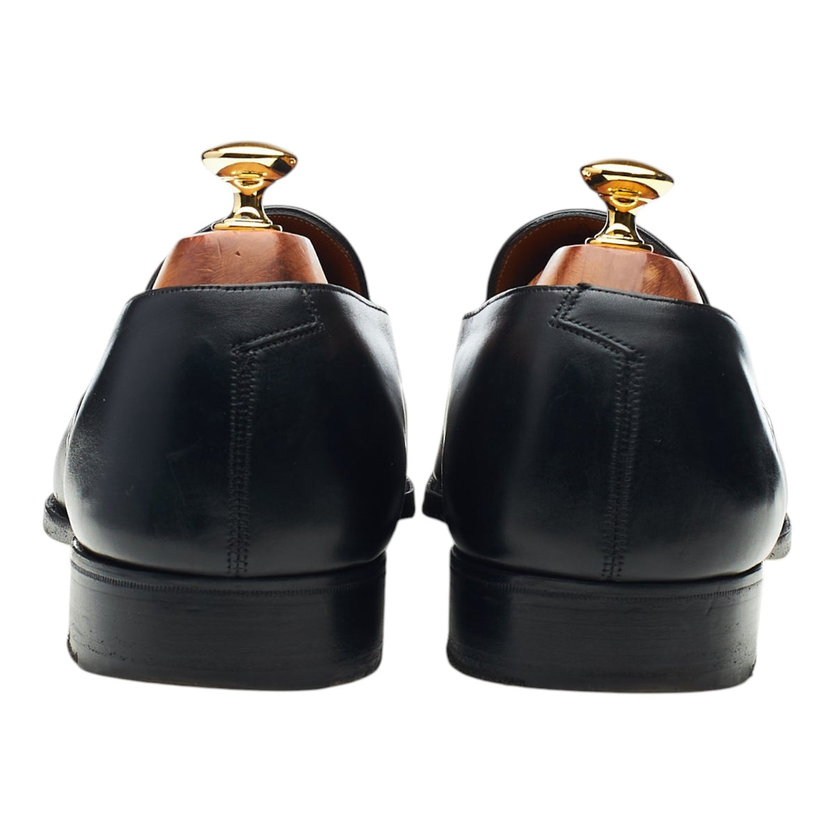 'Ashby' Black Leather Full Strap Loafers UK 10 E