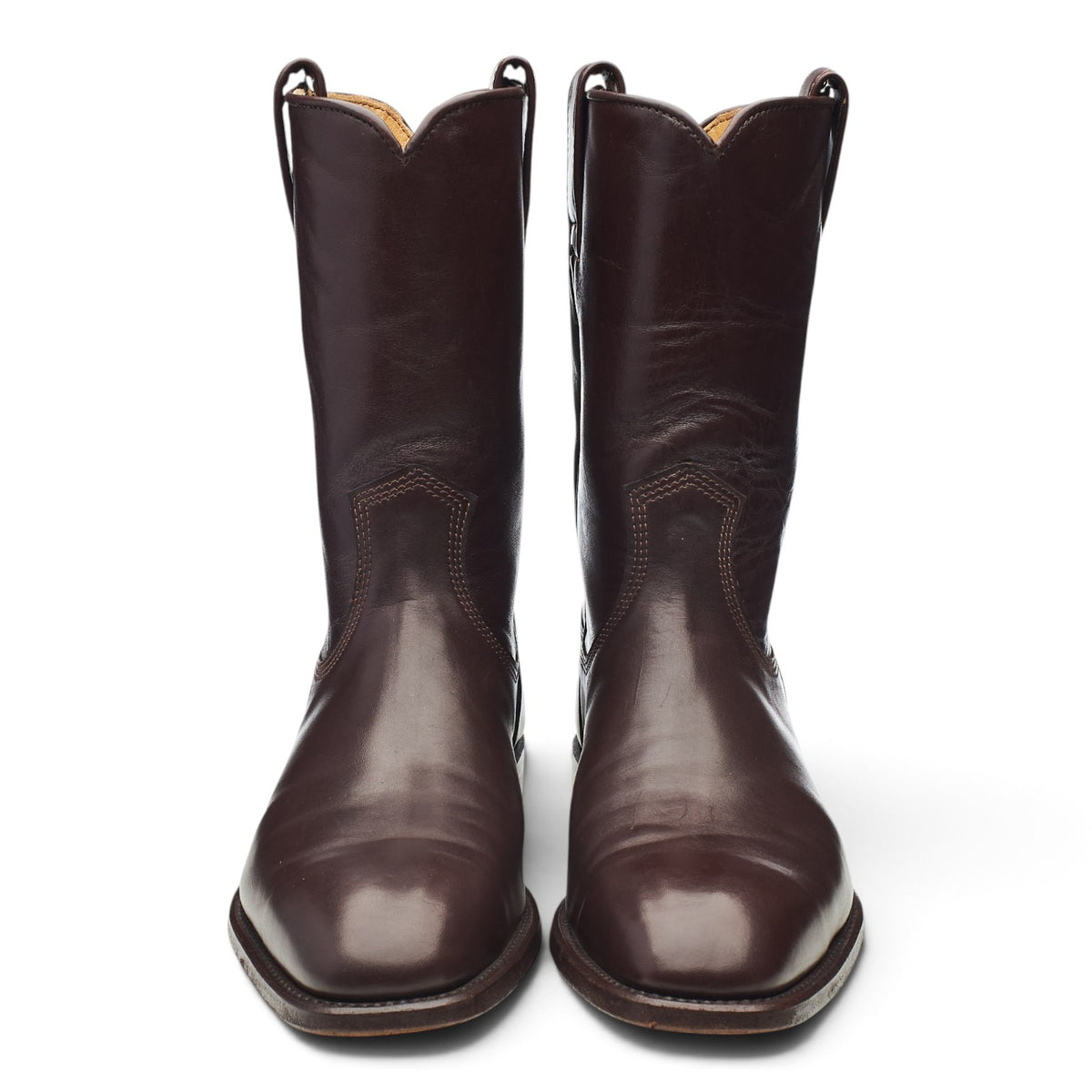 Brown Leather Pull On Boots UK 7.5 G