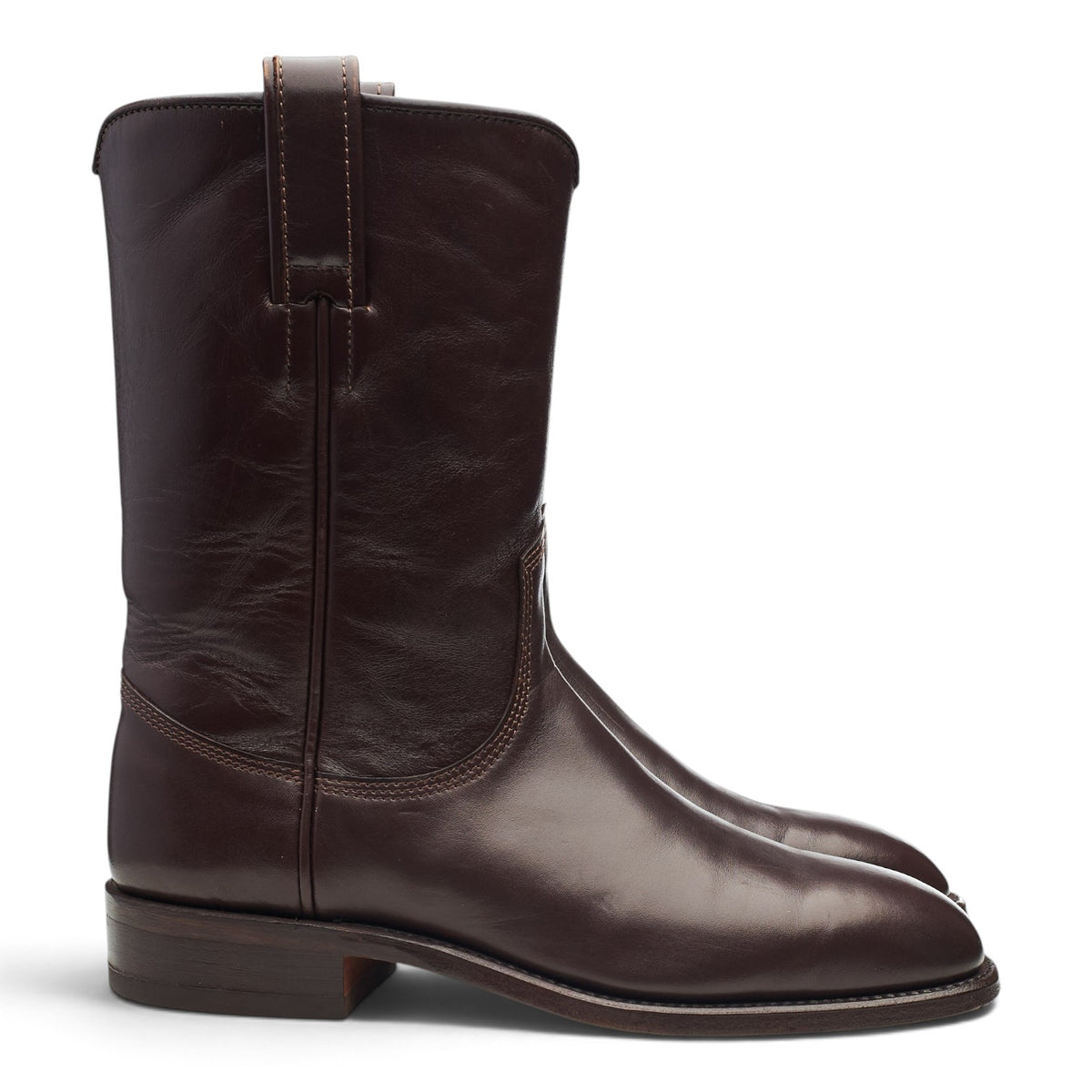 Brown Leather Pull On Boots UK 7.5 G