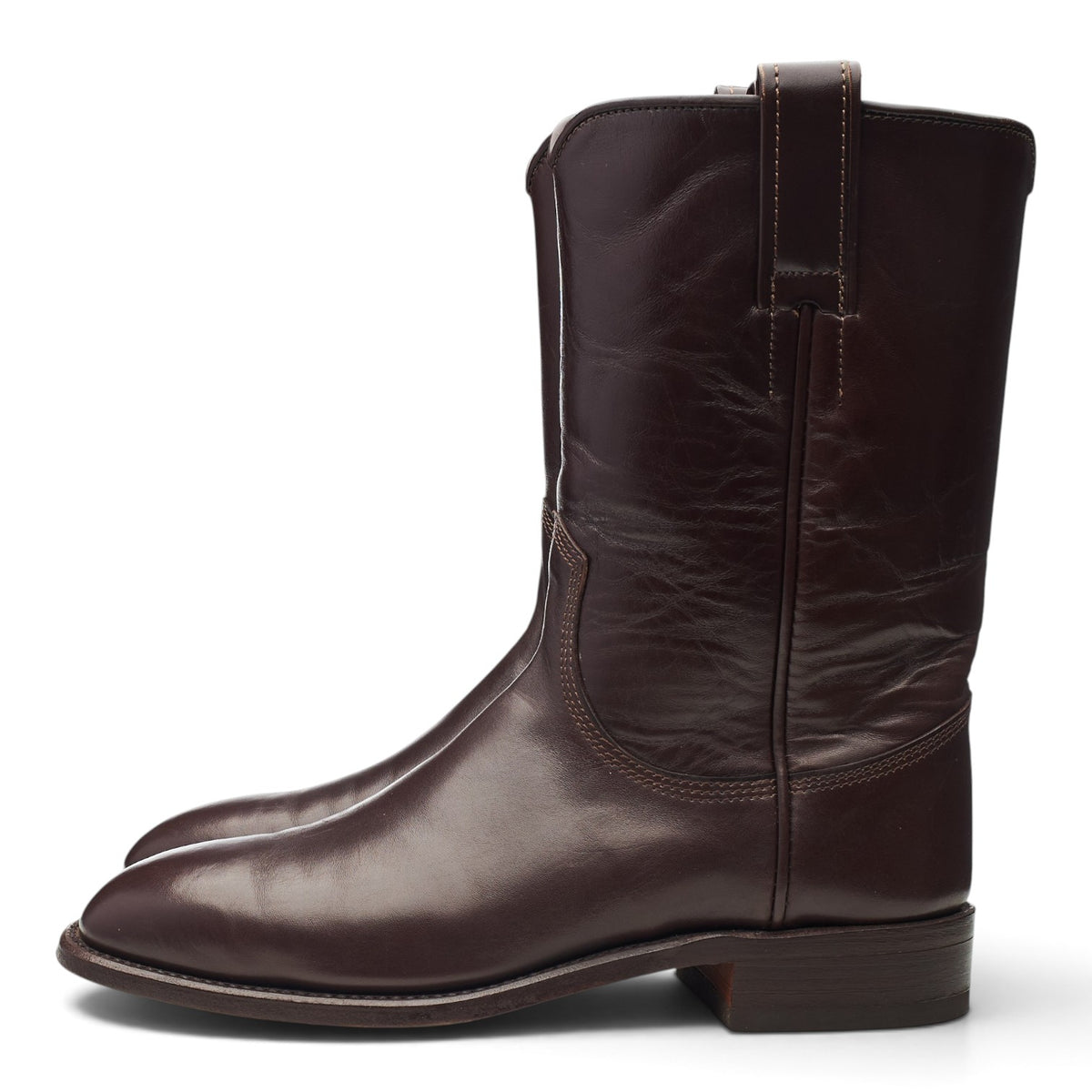 Brown Leather Pull On Boots UK 7.5 G
