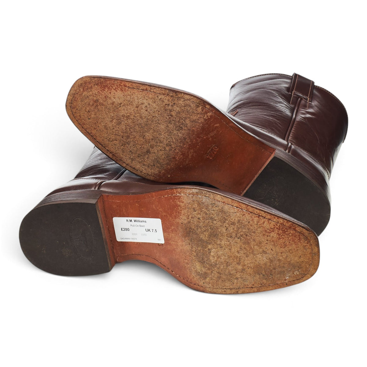 Brown Leather Pull On Boots UK 7.5 G