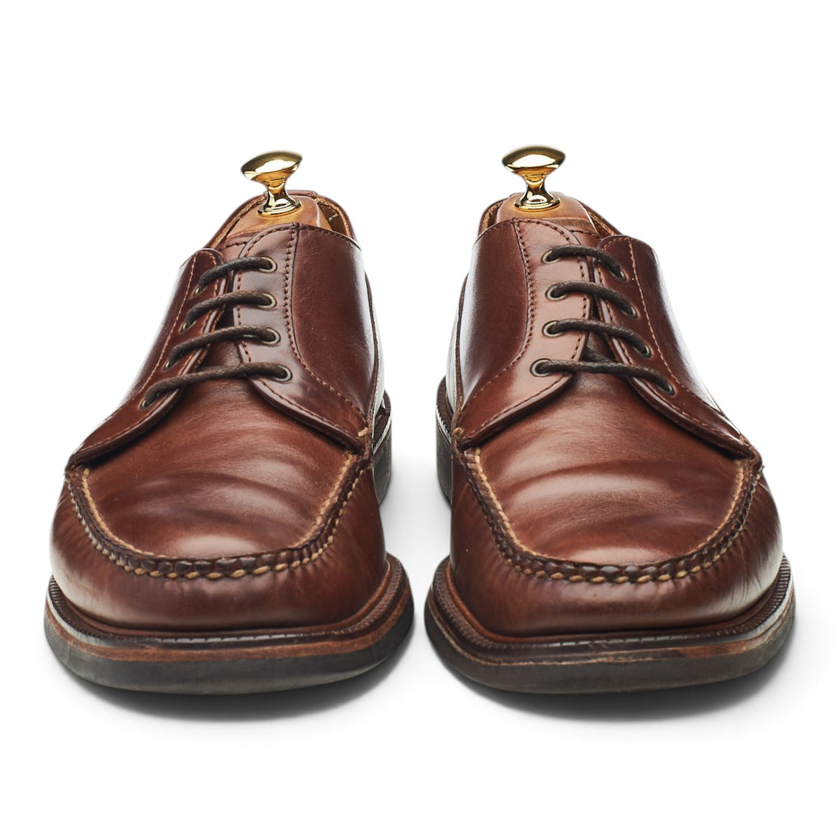'H946' Brown Leather Moc Toe Derby UK 10.5 US 11.5 D