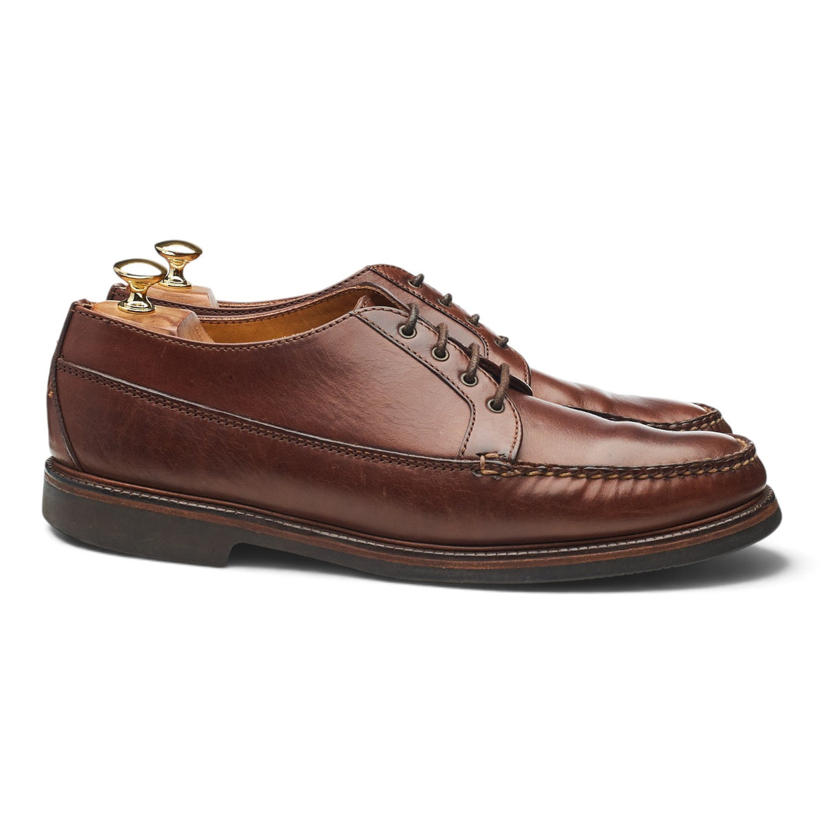 'H946' Brown Leather Moc Toe Derby UK 10.5 US 11.5 D