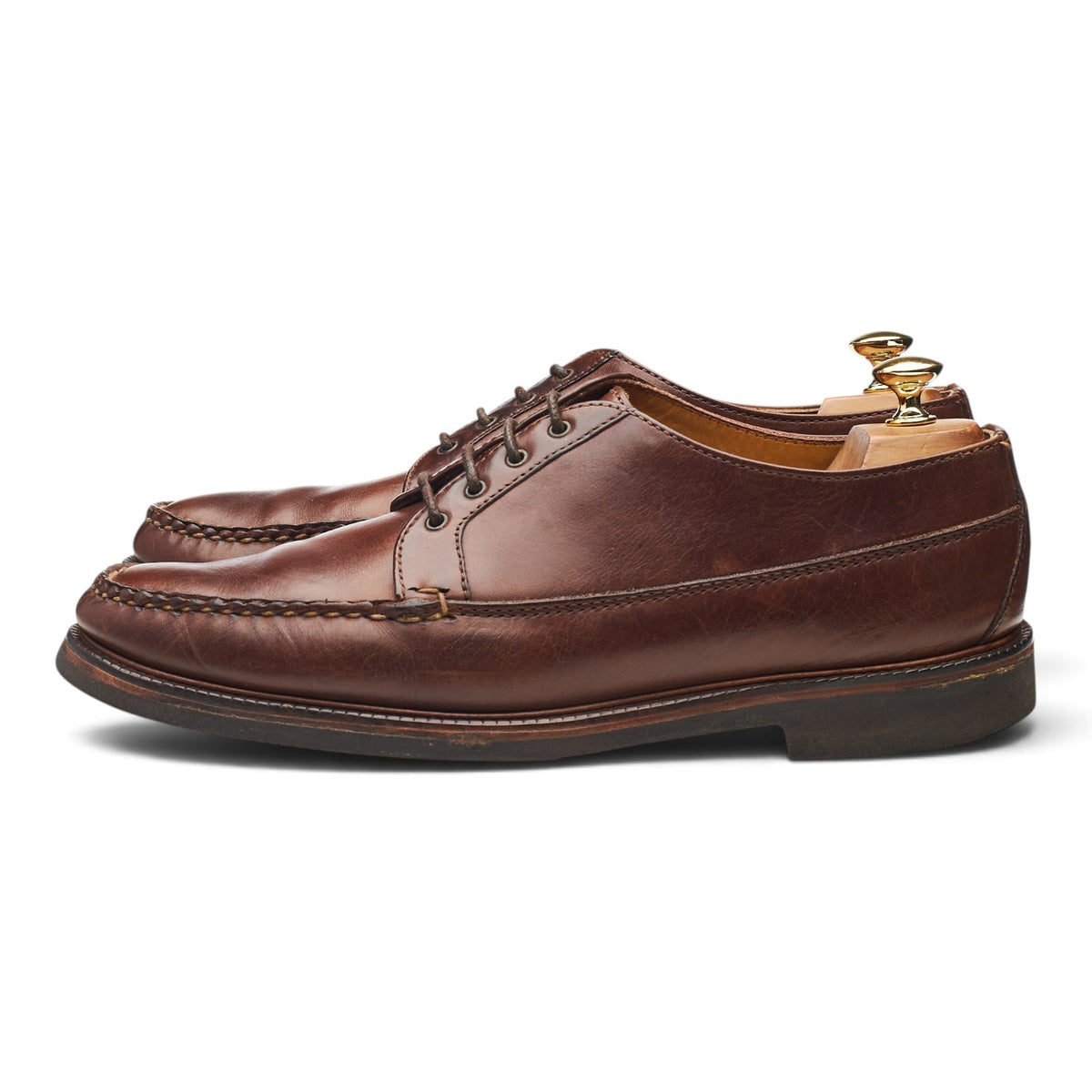 'H946' Brown Leather Moc Toe Derby UK 10.5 US 11.5 D