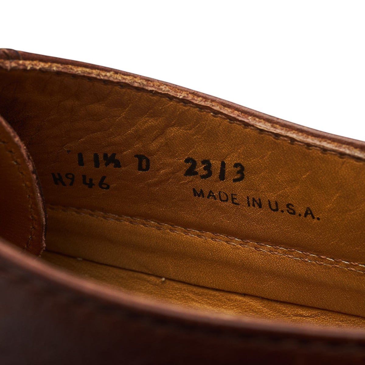 'H946' Brown Leather Moc Toe Derby UK 10.5 US 11.5 D